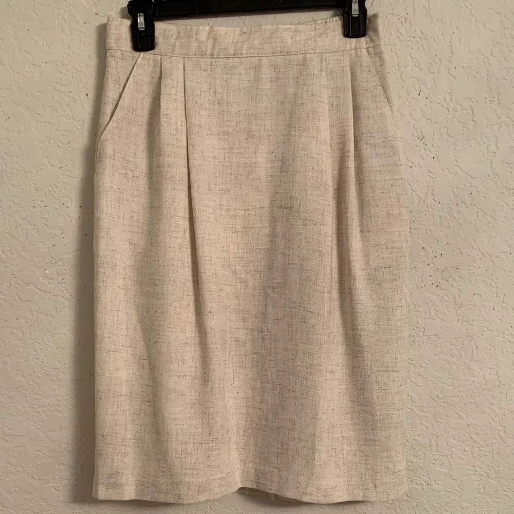 Sag Harbor Linen Blend Light Beige Women's Skirt Size 10